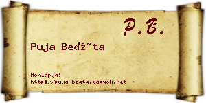Puja Beáta névjegykártya